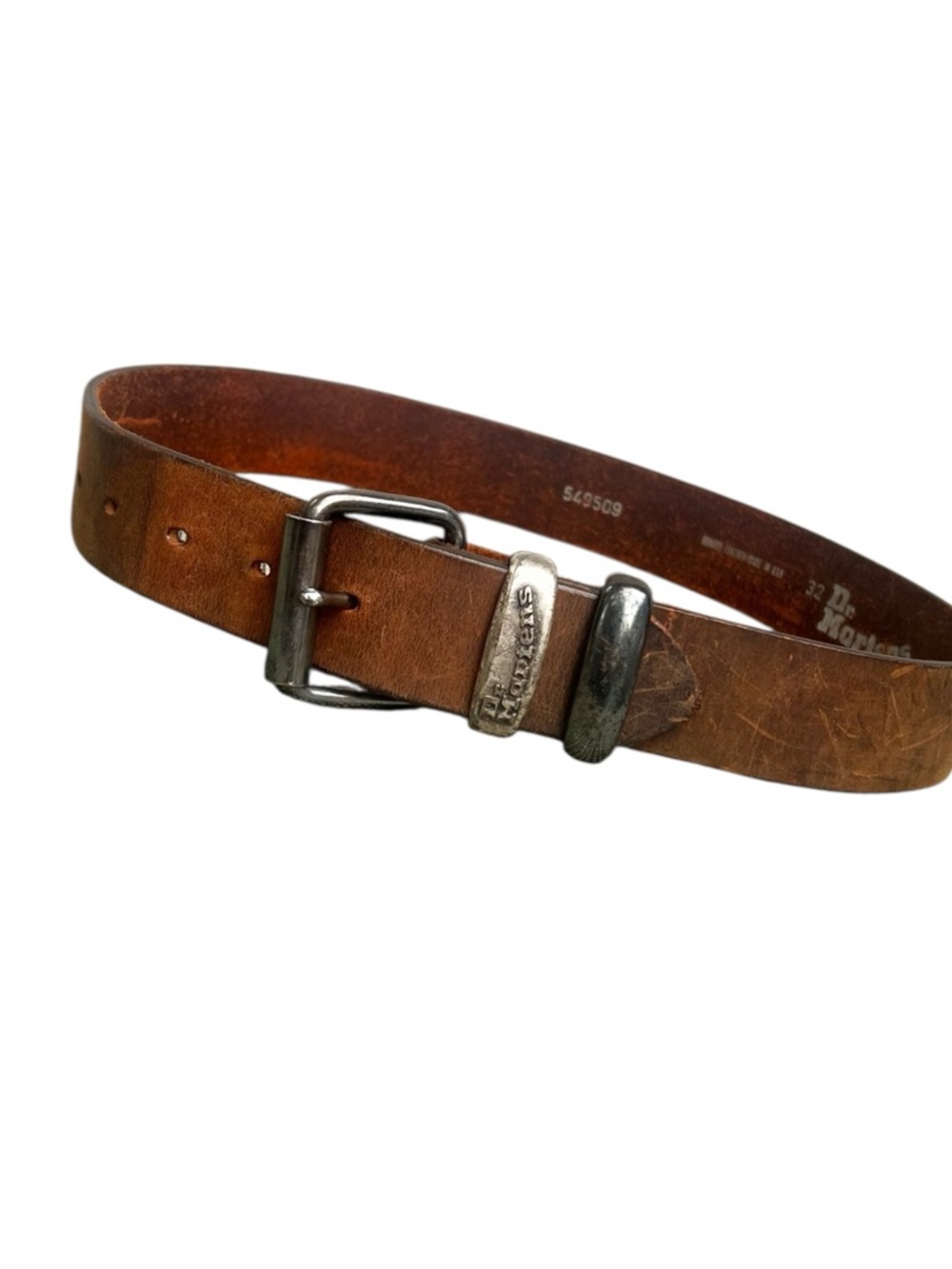 ***SOLD***Dr.Martens Leather silver tone Buckle  belt.